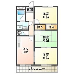 エレガントレーベンB 3LDKの間取図画像