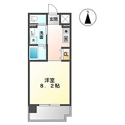 大晃マンション 1Kの間取図画像
