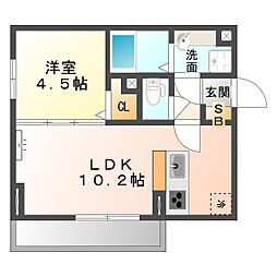 ルミエールエイト 1LDKの間取図画像