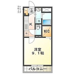 Ritz石塚 1Kの間取図画像