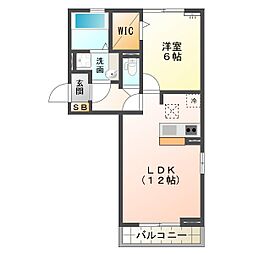 ルミエールYamato 1LDKの間取図画像