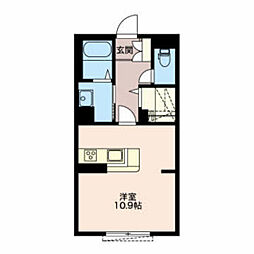 クレアコート ワンルームの間取図画像