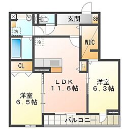 Ｄ−ｃｈａｍｂｒｅ中川原 3階/303