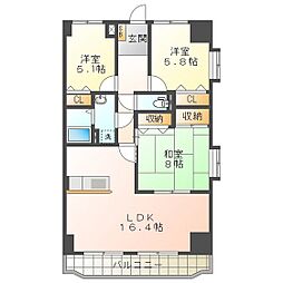 グローバルマンションときわ 3LDKの間取図画像