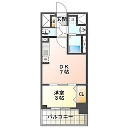 プレリス四日市ティエルナ 1DKの間取図画像
