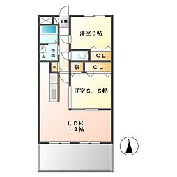 マスターズフォート 2LDKの間取図画像