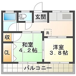 シティハイムリミエール 2Kの間取図画像