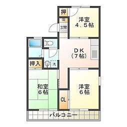 ミス・ミント 3DKの間取図画像