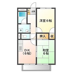花水木 2DKの間取図画像