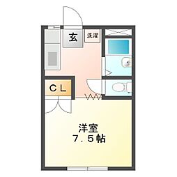ハイムヒラタ 1Kの間取図画像