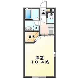 レコルト天神B 1Kの間取図画像