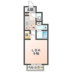 ミルキーウェイ 1Kの間取図画像