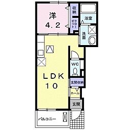 シャンドゥフルール 1LDKの間取図画像