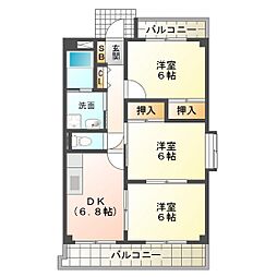 ガーディニアパレスA 3DKの間取図画像