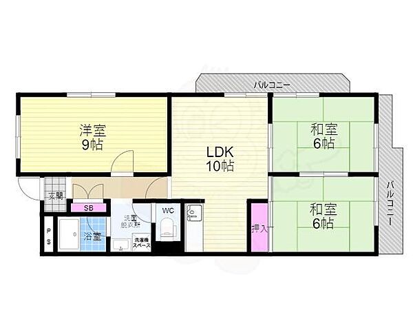 第2コーポ藤岡 ｜京都府京都市西京区牛ケ瀬奥ノ防町(賃貸マンション3LDK・4階・60.48㎡)の写真 その2