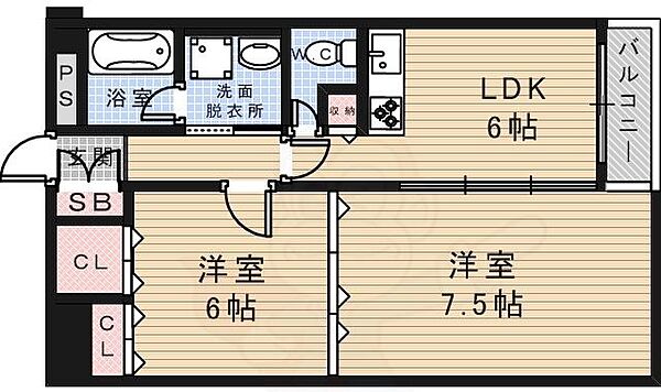 コーポラス伏見 ｜京都府京都市伏見区深草池ノ内町(賃貸マンション2DK・5階・50.60㎡)の写真 その2