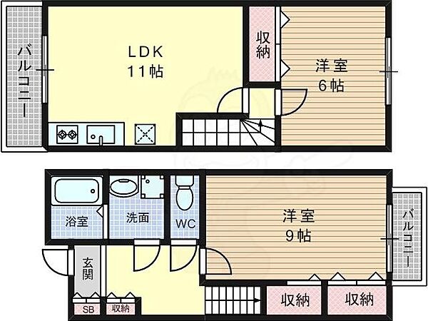 ヴィラ・バロック ｜京都府京都市西京区桂市ノ前町(賃貸アパート2LDK・1階・65.05㎡)の写真 その2