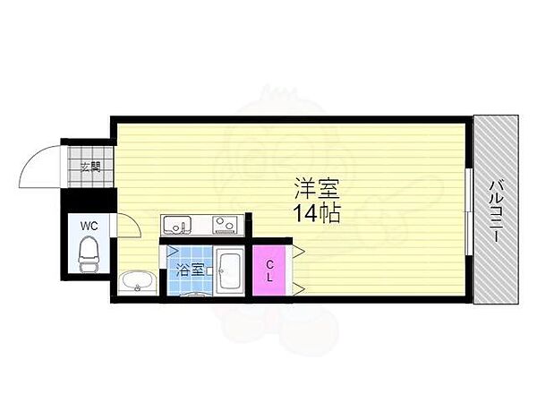 コムデザンファン ｜京都府京都市右京区西院矢掛町(賃貸マンション1R・3階・28.00㎡)の写真 その2