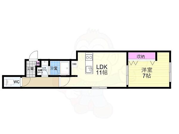 プラウレーヴ富小路 ｜京都府京都市下京区富小路通松原下る本上神明町(賃貸マンション1LDK・2階・43.46㎡)の写真 その2