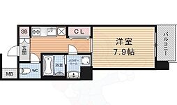 レジデンス京都ゲートシティ 1Kの間取図画像