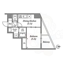 ARCA西京極 1DKの間取図画像
