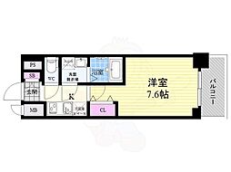 CRYSTALGLANZ京都西大路 1Kの間取図画像