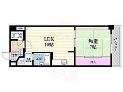 ウイングシティ西洞院 2階1LDKの間取り