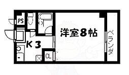 Stable梅津 3階1Kの間取り