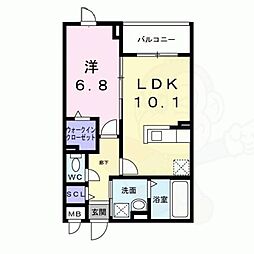 アーバンコート堀川西 1LDKの間取図画像