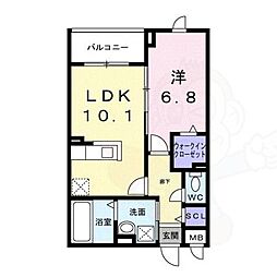アーバンコート堀川西 1LDKの間取図画像