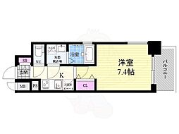 CRYSTALGLANZ京都西大路 1Kの間取図画像
