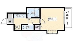 ベラジオ四条堀川 1Kの間取図画像