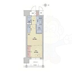 リシュドール梅小路 1DKの間取図画像