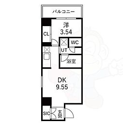 LW京都桜邸 1DKの間取図画像