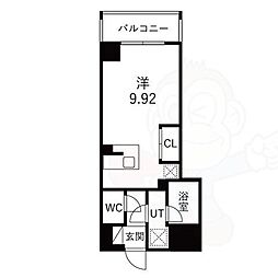 LW京都桜邸 ワンルームの間取図画像