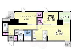 STANDZ京都二条 1SLDKの間取図画像