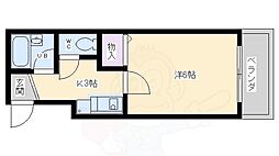 ジュマール下鴨 1Kの間取図画像