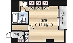 ヴェルビュ二条城東 ワンルームの間取図画像