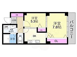 アマデウス西洞院 2DKの間取図画像