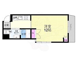 シルクコート嵐山 1Kの間取図画像