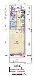 プレサンスTHEKYOTO東福寺WEST 1Kの間取図画像