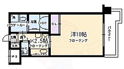 ヴァンボヌール 1Kの間取図画像