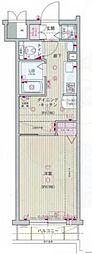 エステムコート京都河原町プレジール 1DKの間取図画像
