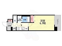 アクアプレイス京都千本丸太町 1Kの間取図画像