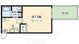 フラッティ丹波口 1Kの間取図画像