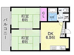 ハウスS&Y 2DKの間取図画像