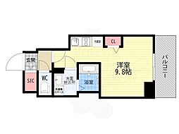 LW京都桜邸 ワンルームの間取図画像