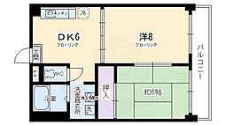 ブルク 1Kの間取図画像