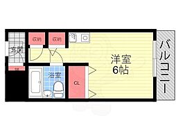 ハイライフ西ノ岡 1Kの間取図画像