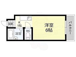 モンブランスギエ ワンルームの間取図画像
